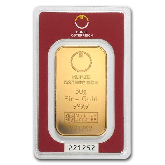 50 gram Gold Bar - Austrian Mint (In Assay) 50 gram Gold Bar - Austrian Mint (In Assay)
